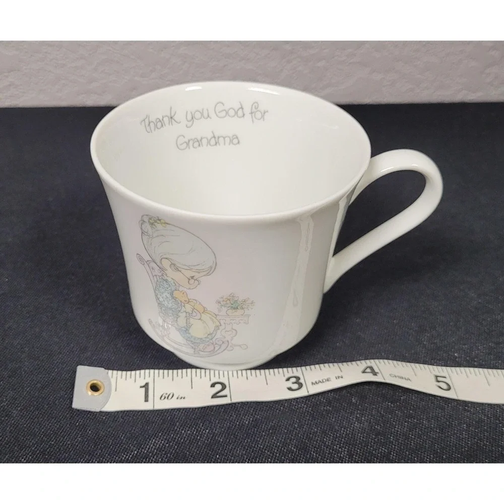 Enesco Precious Moments Tea Cup/Saucer Thank You God For Grandma (1984)